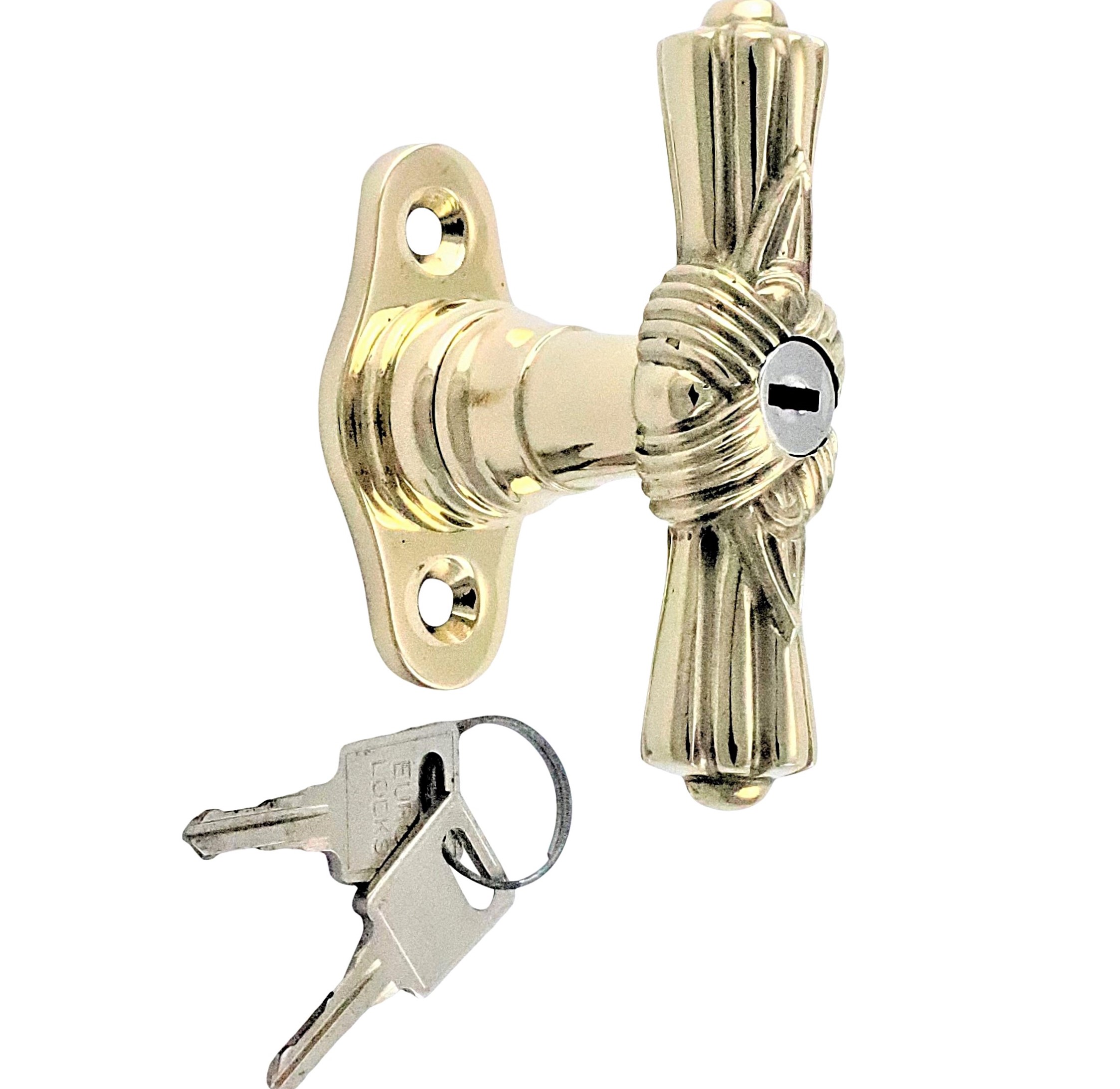 410.0097.35 Olivo per finestra JCB con serratura in stile art nouveau - ferramenta per finestre antiche, maniglie per finestre