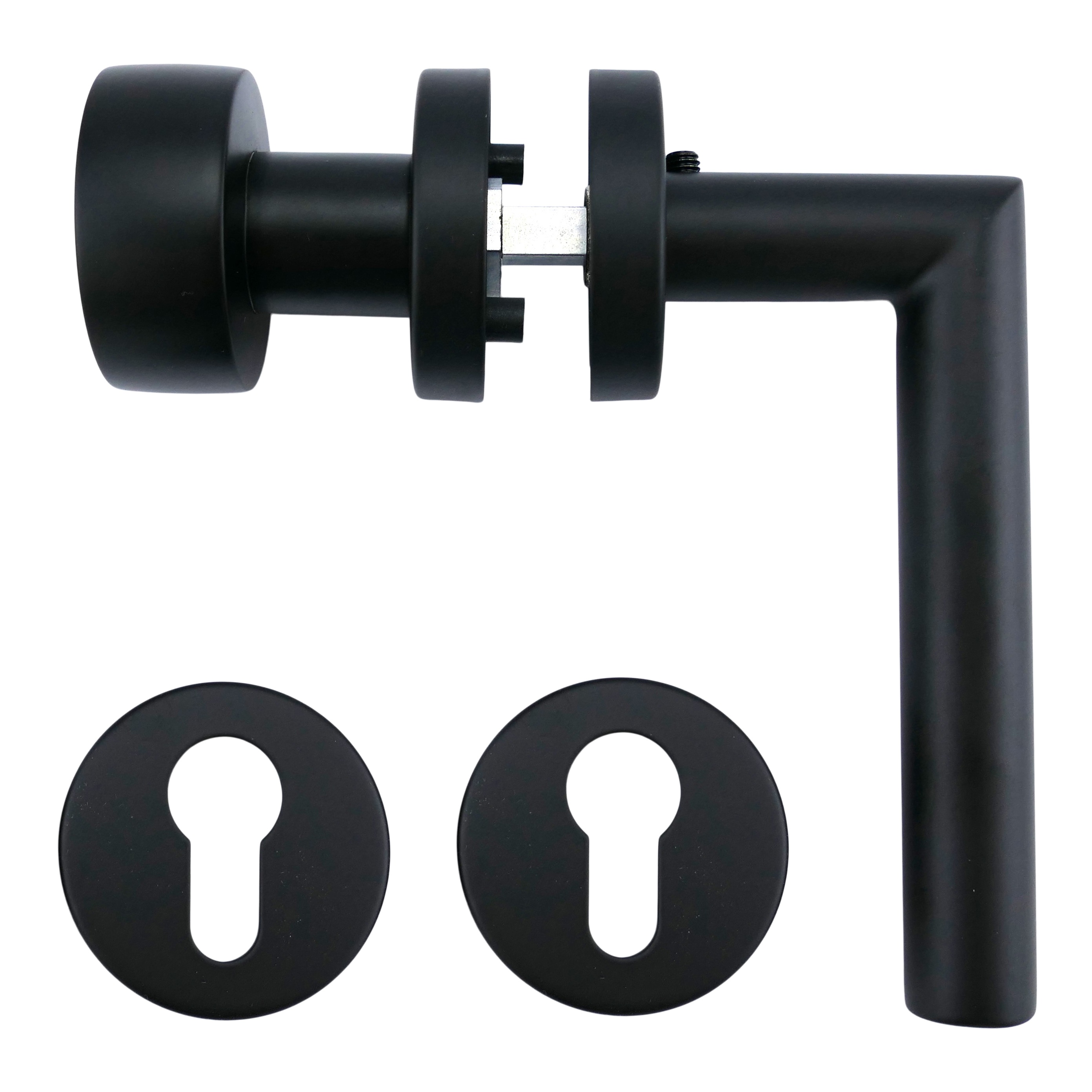 321.0228.10 Maniglia con rosette in ottone nichelato Bauhaus