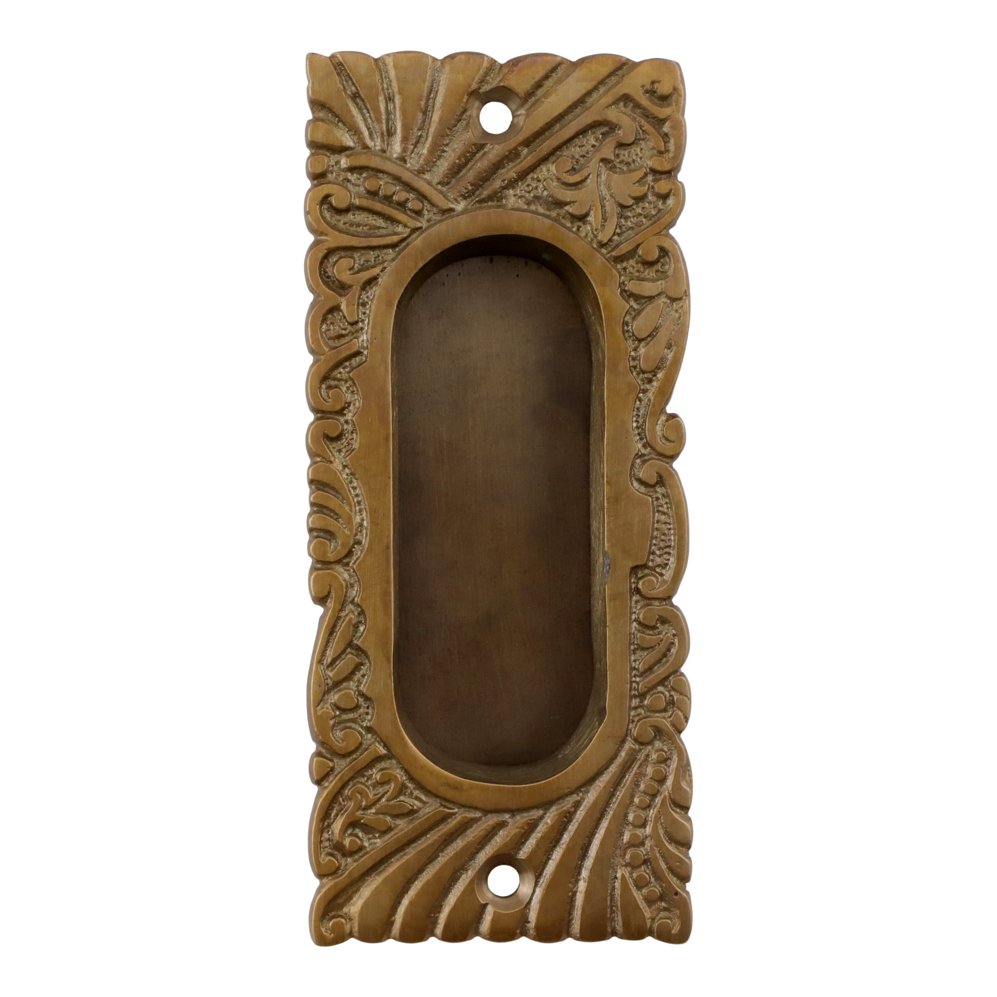 325.0020.45 Maniglia a conchiglia per porta scorrevole maniglia di ingresso in ottone patinato art nouveau