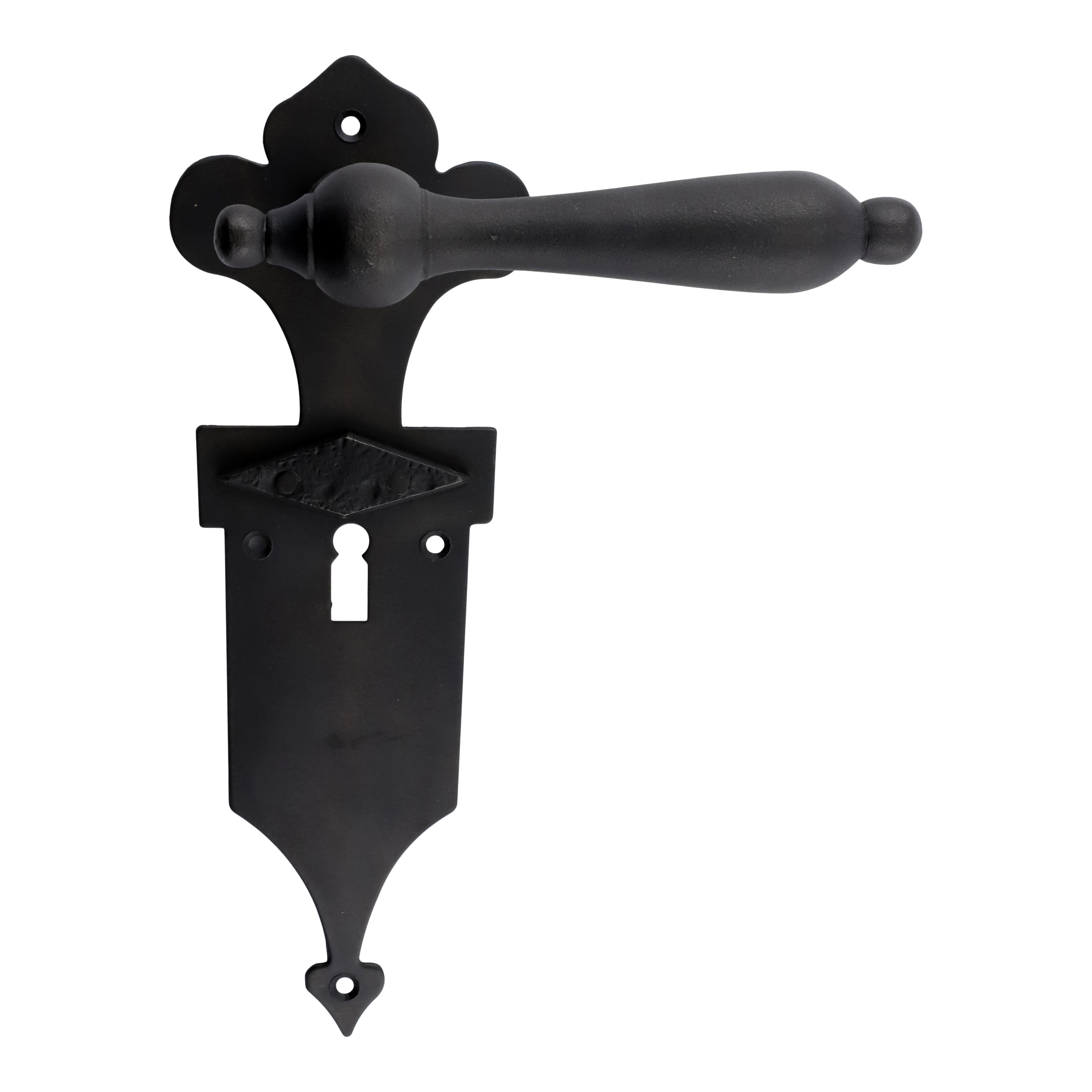 322.0101.70 Maniglie per porte con rosetta lunga Classicismo Ferro Nero 322.0101.70 Maniglie per porte con rosetta lunga Classicismo Ferro Nero