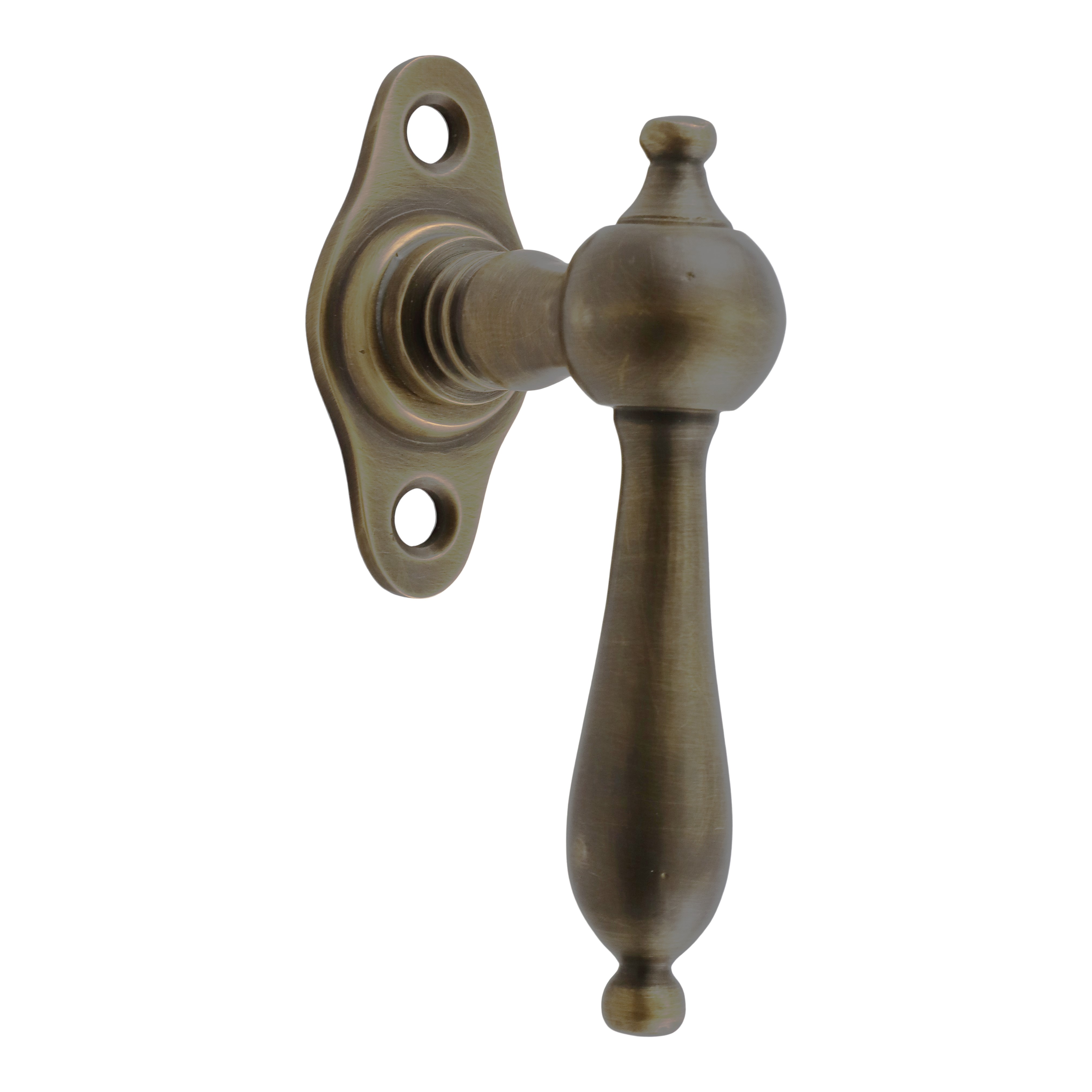 420.0002.45 Maniglia per finestra in ottone patinato in stile Biedermeier - Ferramenta per finestre antiche, maniglie per finestre 420.0002.45 Maniglia per finestra in ottone patinato in stile Biedermeier - Ferramenta per finestre antiche, maniglie per finestre