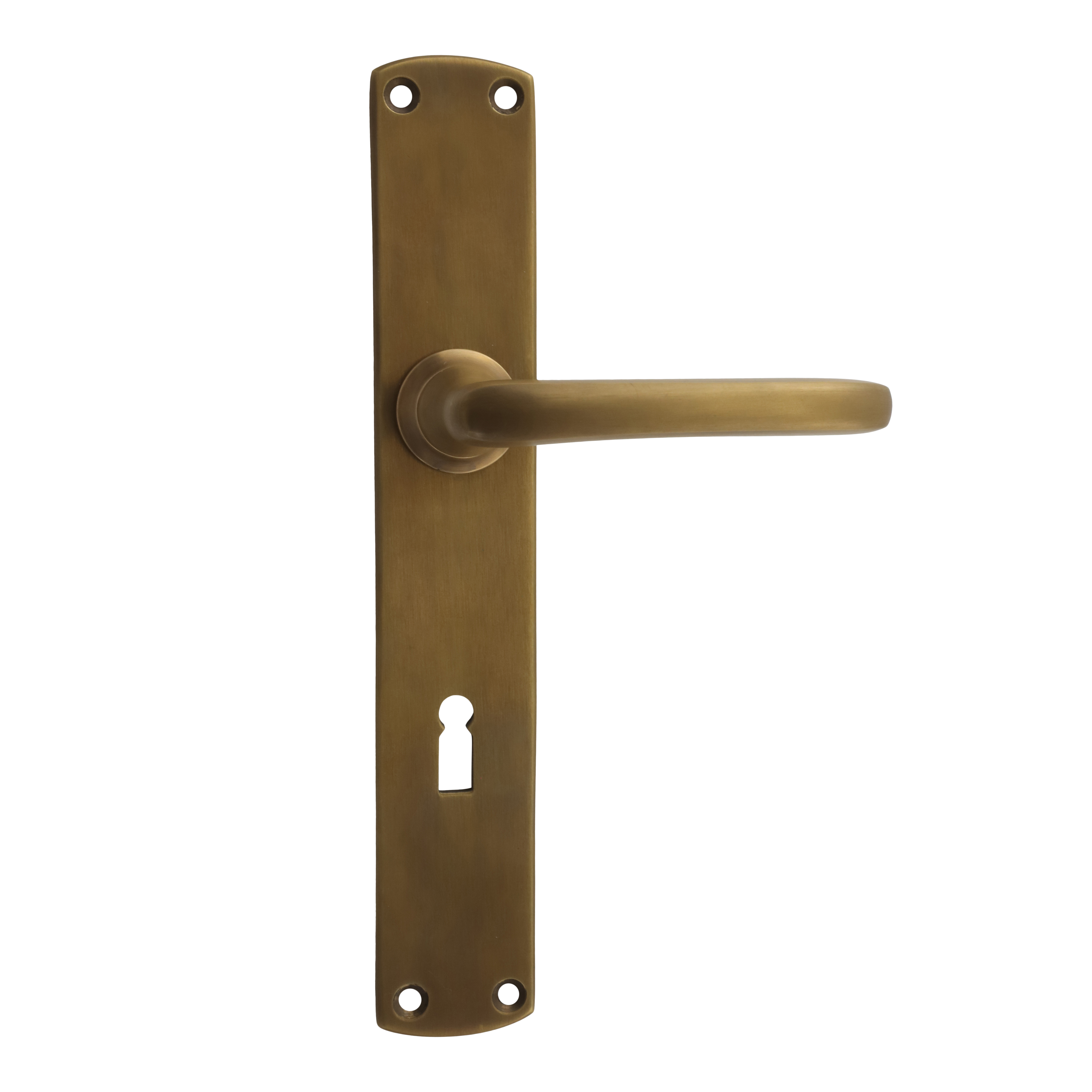 322-0106-45 322.0106.45 Maniglia per porta con piastra lunga anni '20 in ottone patinato