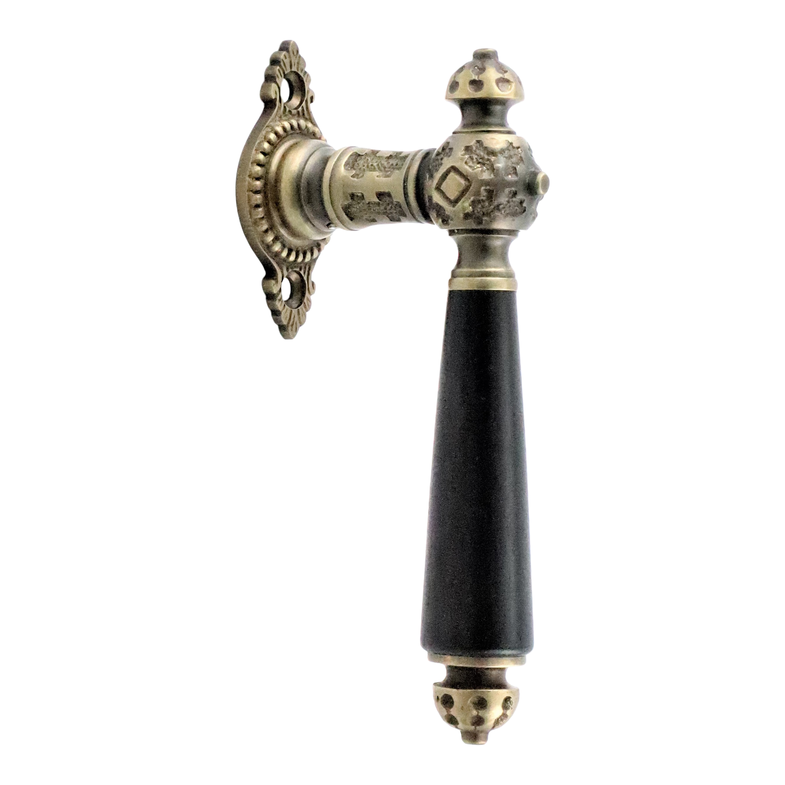 420.0037.45 Maniglia per finestra JCB in stile guglielmino, ebano - ferramenta per finestre antiche, maniglie per finestre 420.0037.45 Maniglia per finestra JCB in stile guglielmino, ebano - ferramenta per finestre antiche, maniglie per finestre