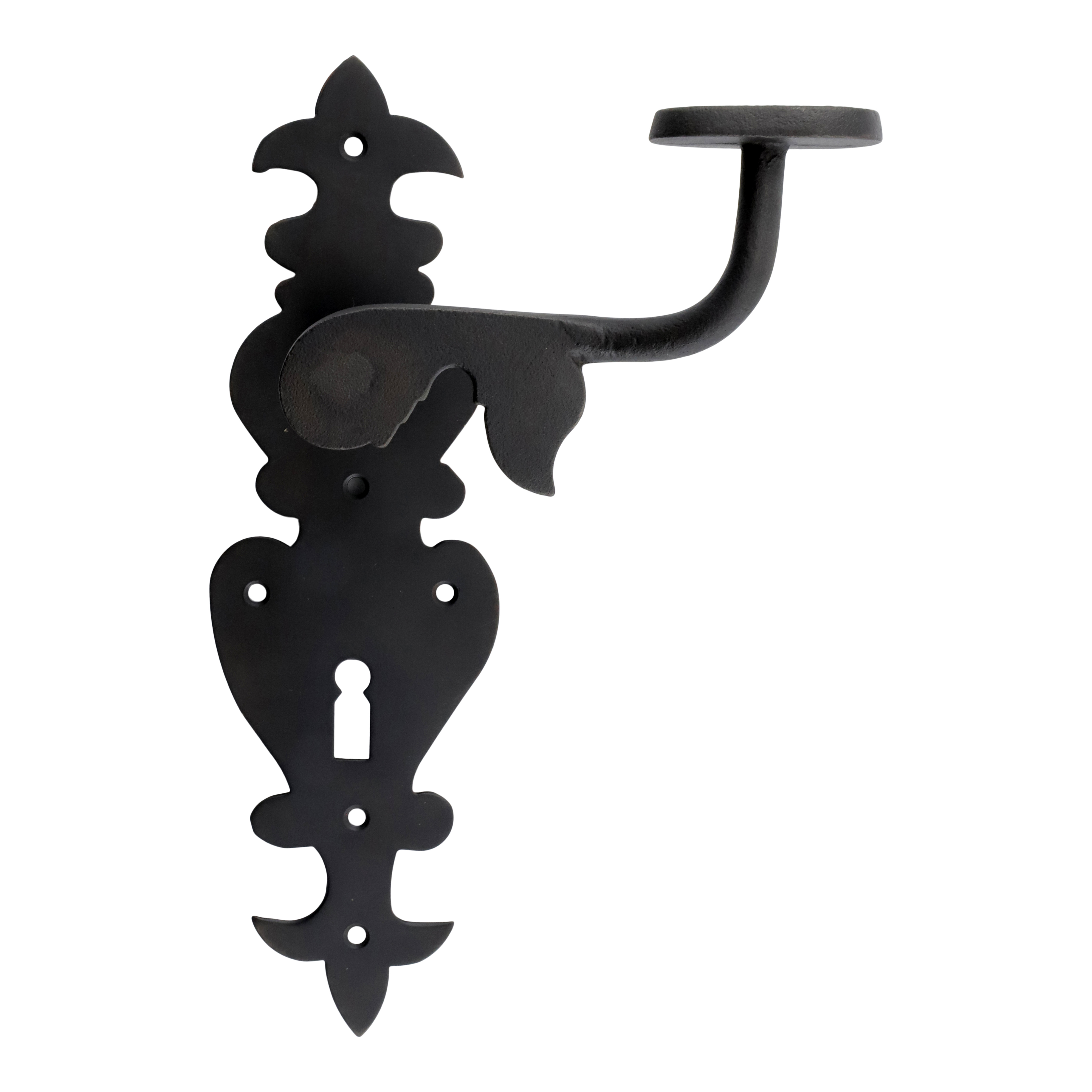 322.0103.70 Maniglie per porte con piastra lunga Classicismo in ferro nero 322.0103.70 Maniglie per porte con piastra lunga Classicismo in ferro nero