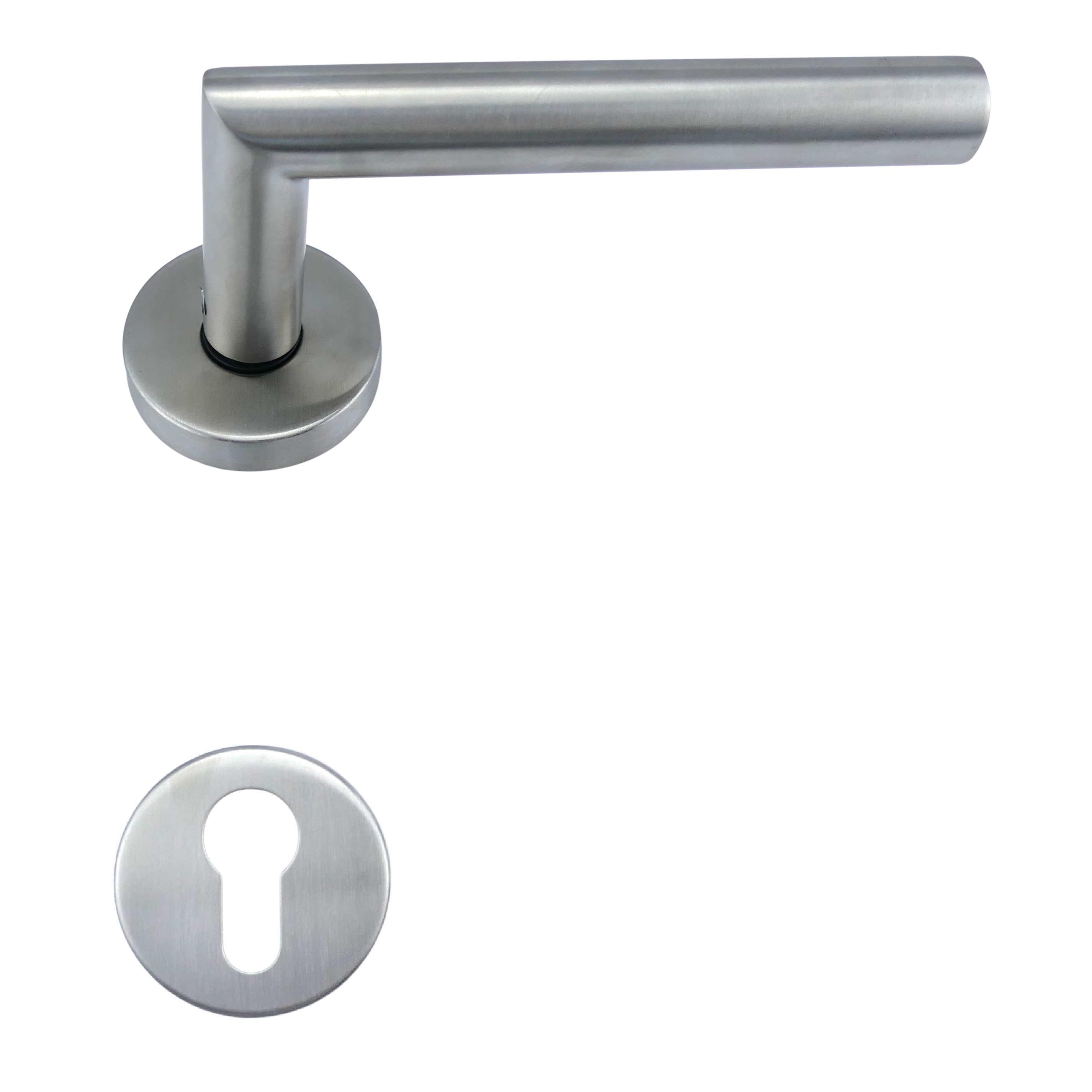 321.0228.10 Maniglia con rosette in ottone nichelato Bauhaus